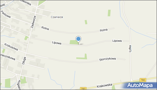 Rybna gmina Czernichów, Lipowa, mapa Rybna gmina Czernichów
