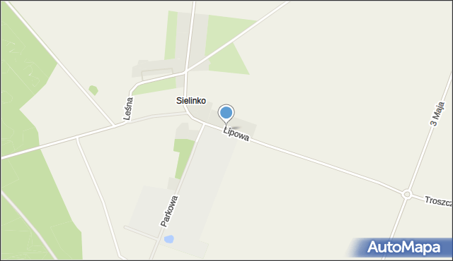 Sielinko, Lipowa, mapa Sielinko