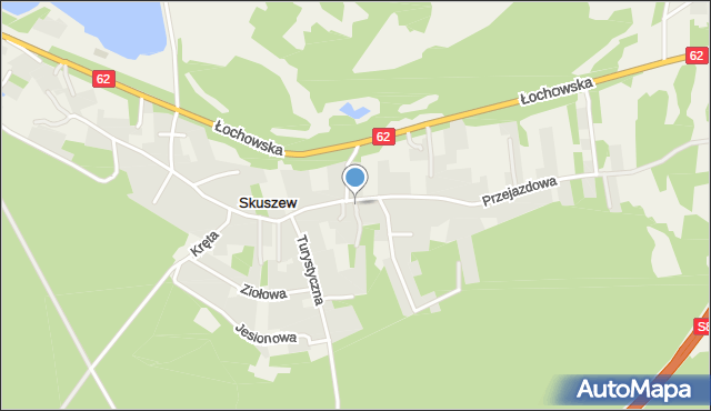 Skuszew, Lipowa, mapa Skuszew