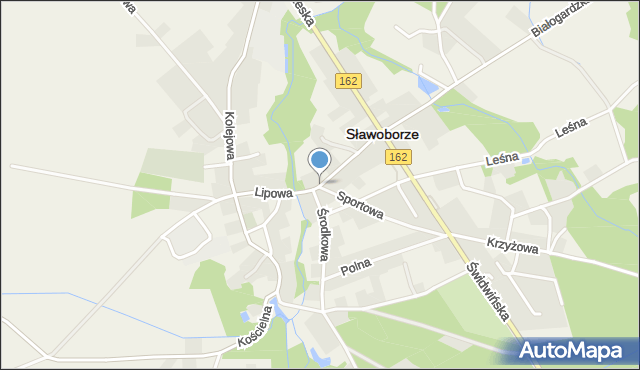 Sławoborze, Lipowa, mapa Sławoborze