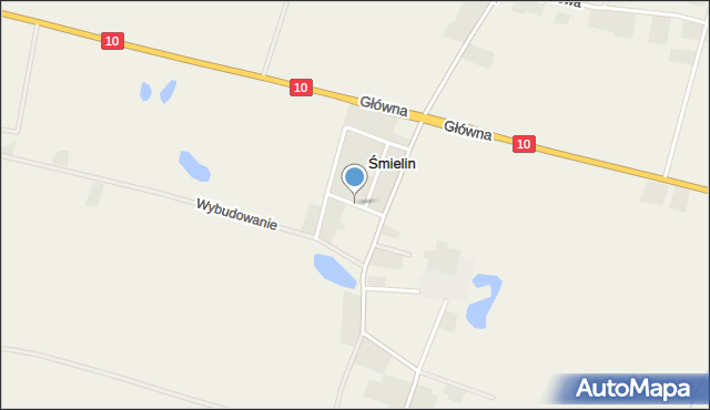 Śmielin, Lipowa, mapa Śmielin