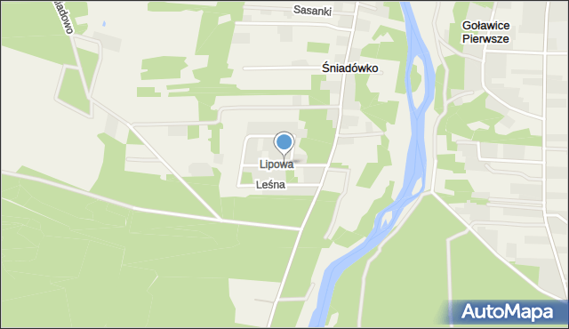 Śniadówko, Lipowa, mapa Śniadówko