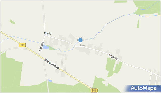 Strzebiń, Ligonia, mapa Strzebiń