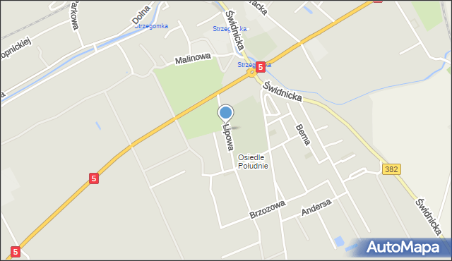 Strzegom powiat świdnicki, Lipowa, mapa Strzegom powiat świdnicki