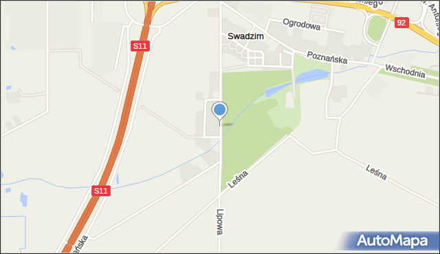 Swadzim gmina Tarnowo Podgórne, Lipowa, mapa Swadzim gmina Tarnowo Podgórne
