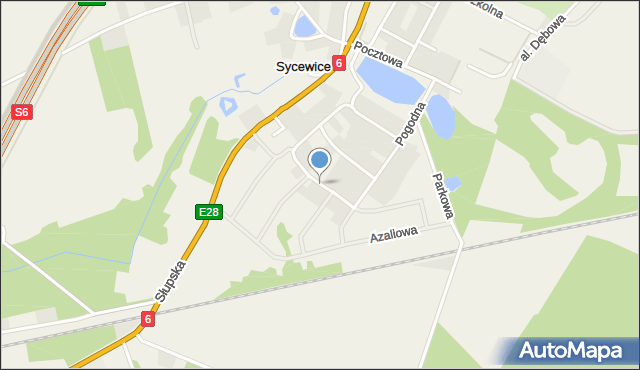 Sycewice, Lipowa, mapa Sycewice