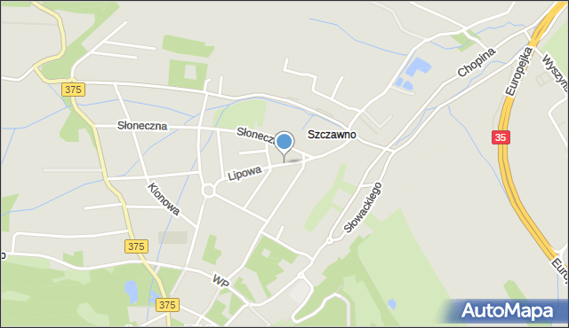 Szczawno-Zdrój, Lipowa, mapa Szczawno-Zdrój