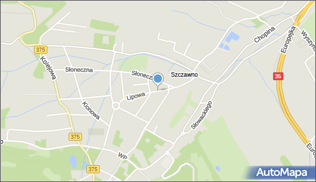 Szczawno-Zdrój, Lipowa, mapa Szczawno-Zdrój