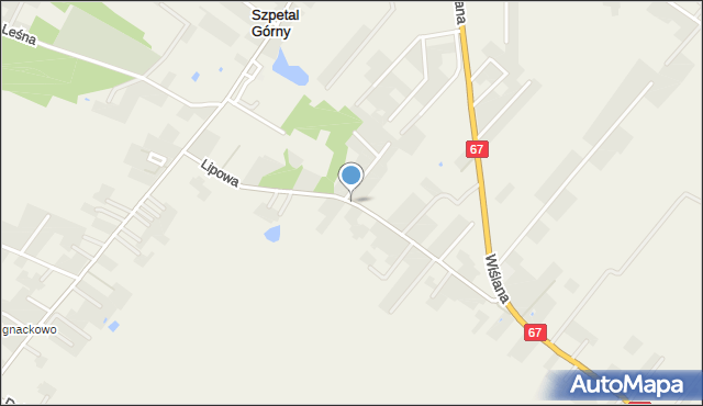 Szpetal Górny, Lipowa, mapa Szpetal Górny