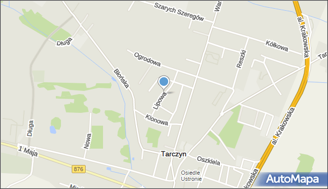 Tarczyn powiat piaseczyński, Lipowa, mapa Tarczyn powiat piaseczyński