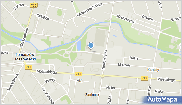 Tomaszów Mazowiecki, Ligi Morskiej i Rzecznej, mapa Tomaszów Mazowiecki