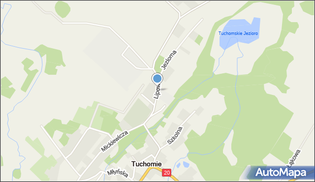 Tuchomie, Lipowa, mapa Tuchomie