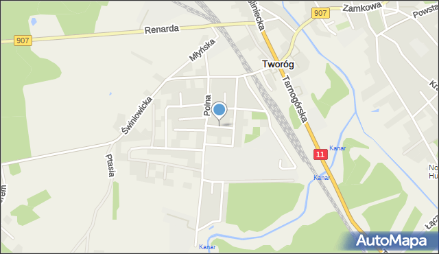 Tworóg, Lipowa, mapa Tworóg