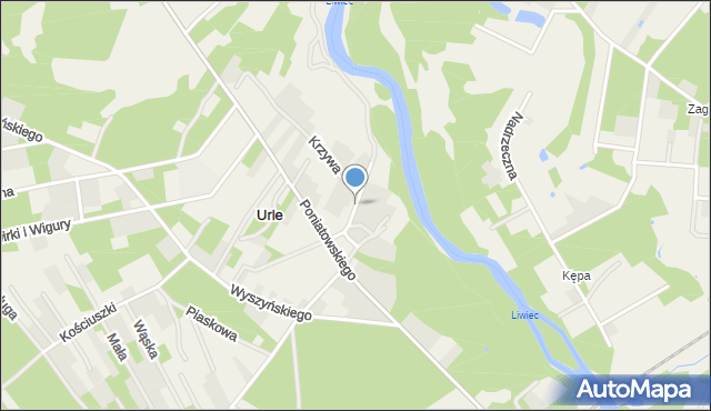 Urle, Liwcowa, mapa Urle