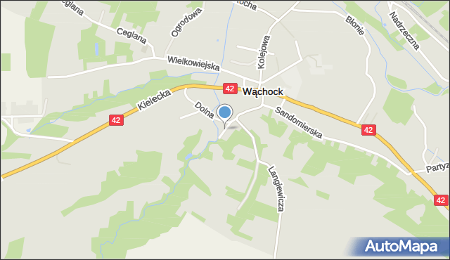 Wąchock, Lipowa, mapa Wąchock