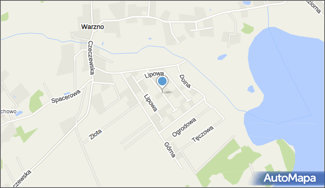 Warzno, Lipowa, mapa Warzno