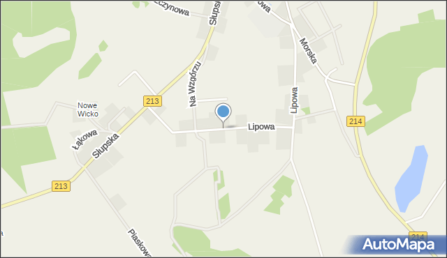 Wicko powiat lęborski, Lipowa, mapa Wicko powiat lęborski