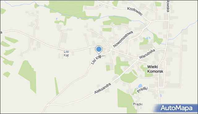 Wielki Komorsk, Lisi Kąt, mapa Wielki Komorsk