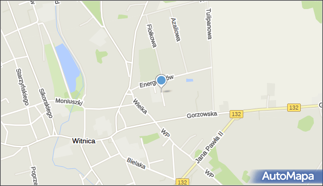 Witnica powiat gorzowski, Liliowa, mapa Witnica powiat gorzowski