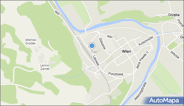 Wleń, Lipowa, mapa Wleń