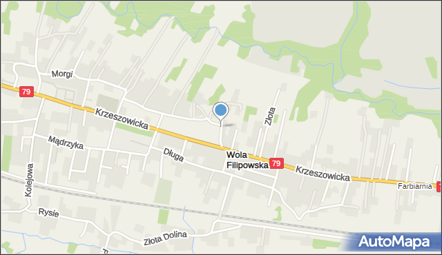 Wola Filipowska, Lipowa, mapa Wola Filipowska