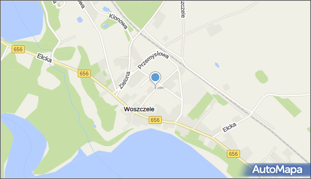 Woszczele, Lipowa, mapa Woszczele