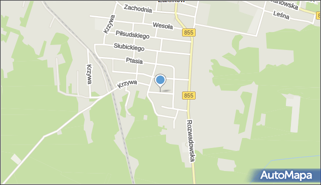 Zaklików, Lipowa, mapa Zaklików