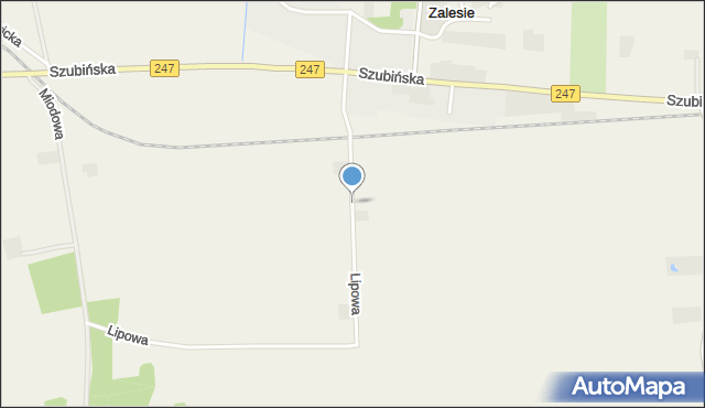 Zalesie gmina Szubin, Lipowa, mapa Zalesie gmina Szubin