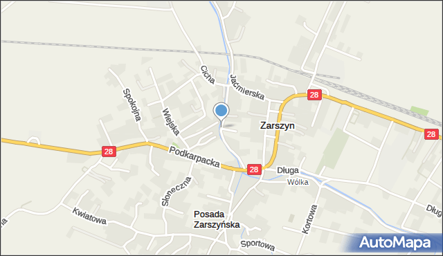 Zarszyn, Lipowa, mapa Zarszyn