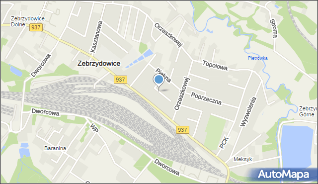 Zebrzydowice powiat cieszyński, Liliowa, mapa Zebrzydowice powiat cieszyński