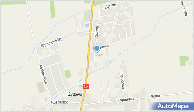 Żydowo gmina Czerniejewo, Liliowa, mapa Żydowo gmina Czerniejewo