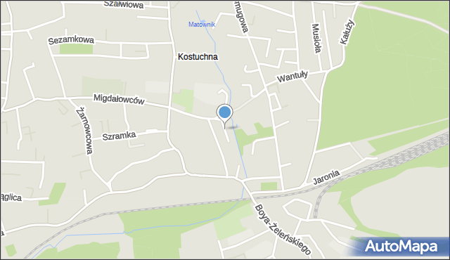 Katowice, Lniana, mapa Katowic