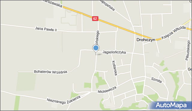 Drohiczyn, Łozińskiego Zygmunta, ks. bp., mapa Drohiczyn