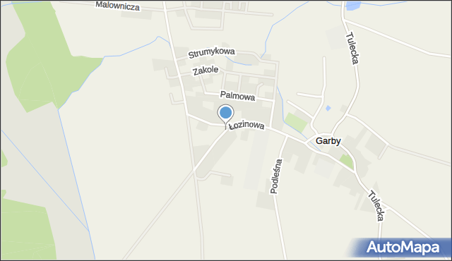 Garby gmina Swarzędz, Łozinowa, mapa Garby gmina Swarzędz