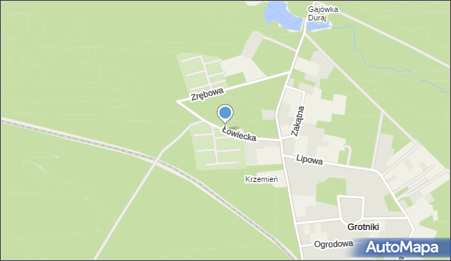 Glinnik gmina Zgierz, Łowiecka, mapa Glinnik gmina Zgierz