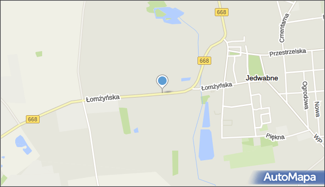 Jedwabne, Łomżyńska, mapa Jedwabne