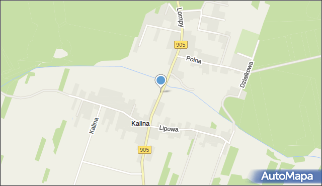 Kalina gmina Herby, Lompy Józefa, mapa Kalina gmina Herby