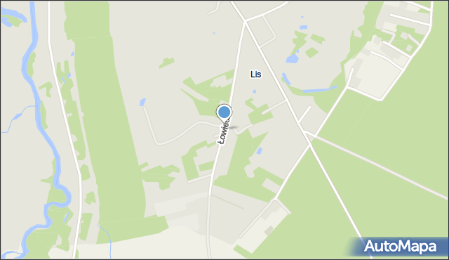 Kalisz, Łowiecka, mapa Kalisza