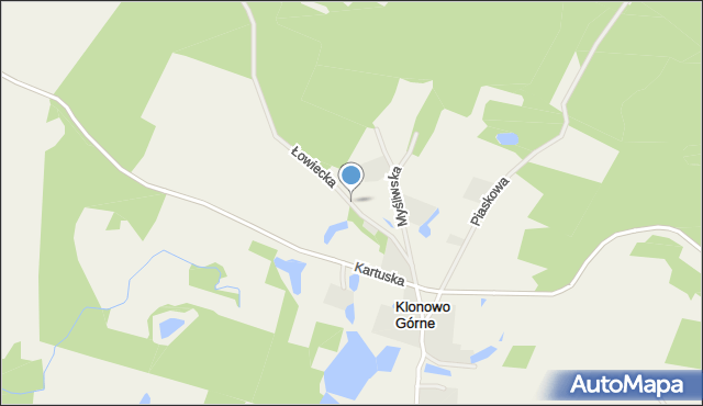 Klonowo Górne, Łowiecka, mapa Klonowo Górne