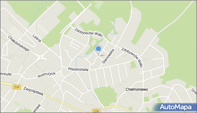 Koszalin, Lotników, mapa Koszalina