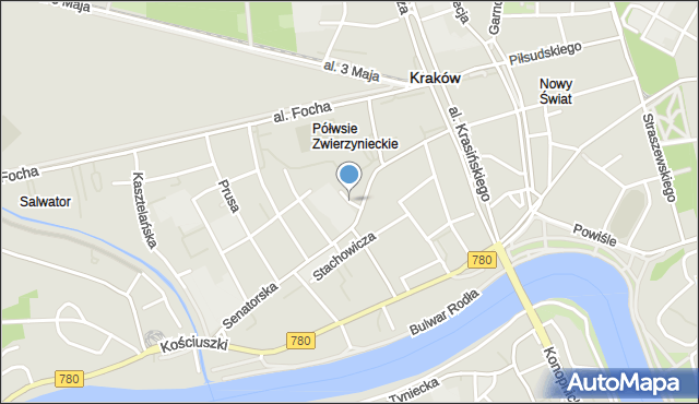 Kraków, Łowiecka, mapa Krakowa