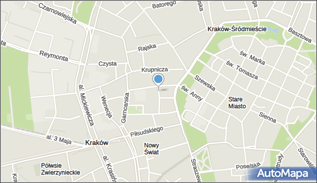 Kraków, Loretańska, mapa Krakowa