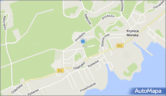 Krynica Morska, Lotników, mapa Krynica Morska