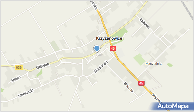 Krzyżanowice powiat raciborski, Lompy Józefa, mapa Krzyżanowice powiat raciborski