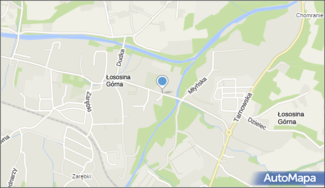 Limanowa, Łososińska, mapa Limanowa