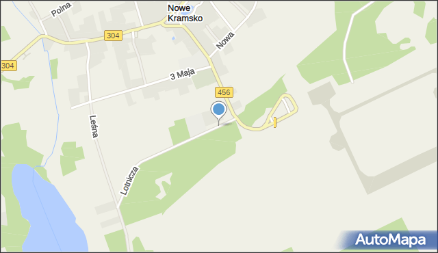 Nowe Kramsko, Lotnicza, mapa Nowe Kramsko