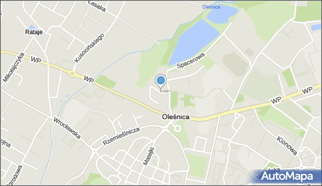 Oleśnica, Łowiecka, mapa Oleśnica