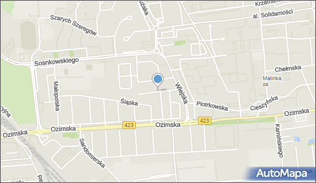 Opole, Łódzka, mapa Opola