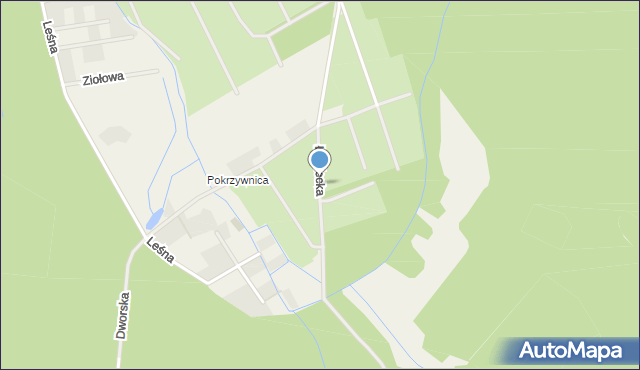 Pokrzywnica gmina Dopiewo, Łowiecka, mapa Pokrzywnica gmina Dopiewo