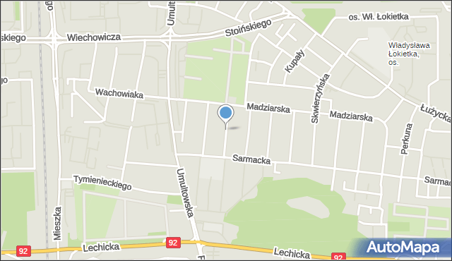 Poznań, Lotaryńska, mapa Poznania